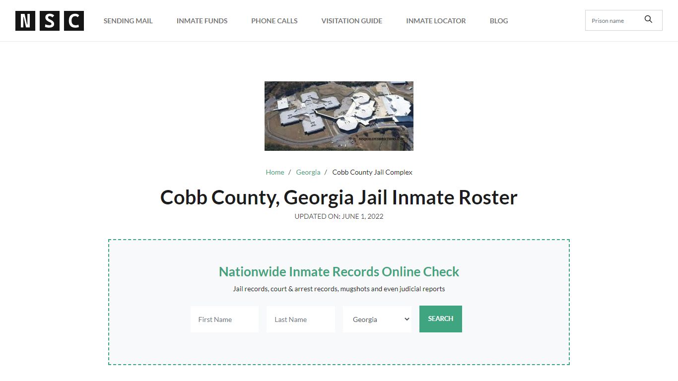 Cobb County, Georgia Jail Inmate Roster
