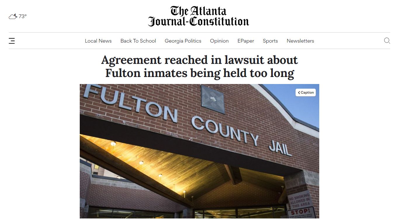 Agreement reached in lawsuit about Fulton inmates being ...